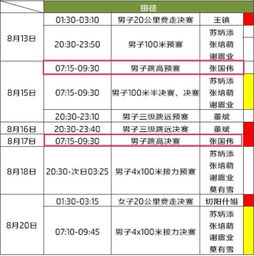 中国队奥运赛程安排表（中国队奥运赛程安排表最新）