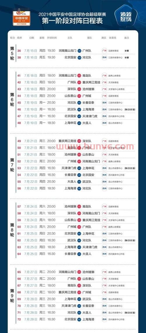 中超联赛2021赛程回放今天赛事