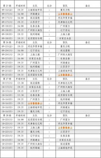 今年中超联赛赛程表
