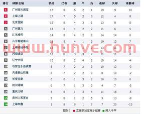 中超足球积分榜今年的